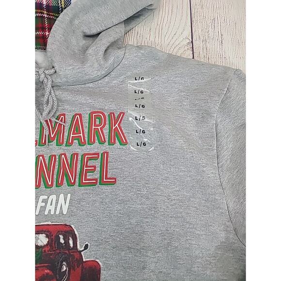 Hallmark Channel #1 Fan Christmas Hoodie Hooded Sweatshirt Womens Large Gray New - Picture 3 of 8